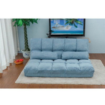 Double chaise lounge sofa chair floor couch with two pillows sale